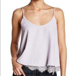 White Loose Roomy Tank Top with Lace Trim